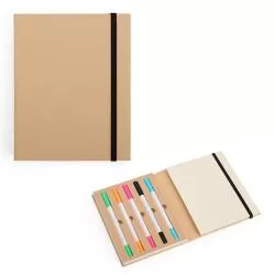 Bloco Caderneta Capa Ecológica Sem Pauta 5 canetas